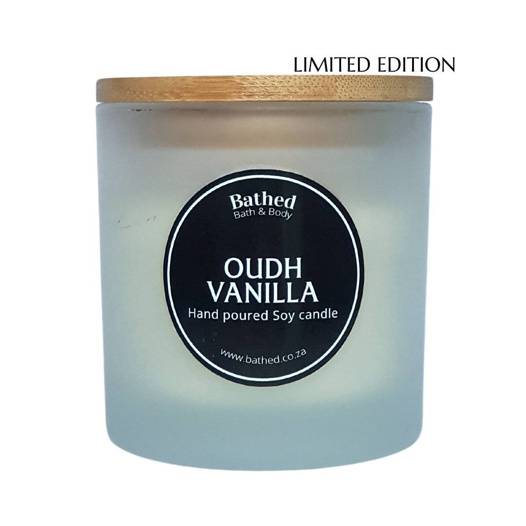 Large Oudh Vanilla Soy candle BATHE Bath, body & candle co.