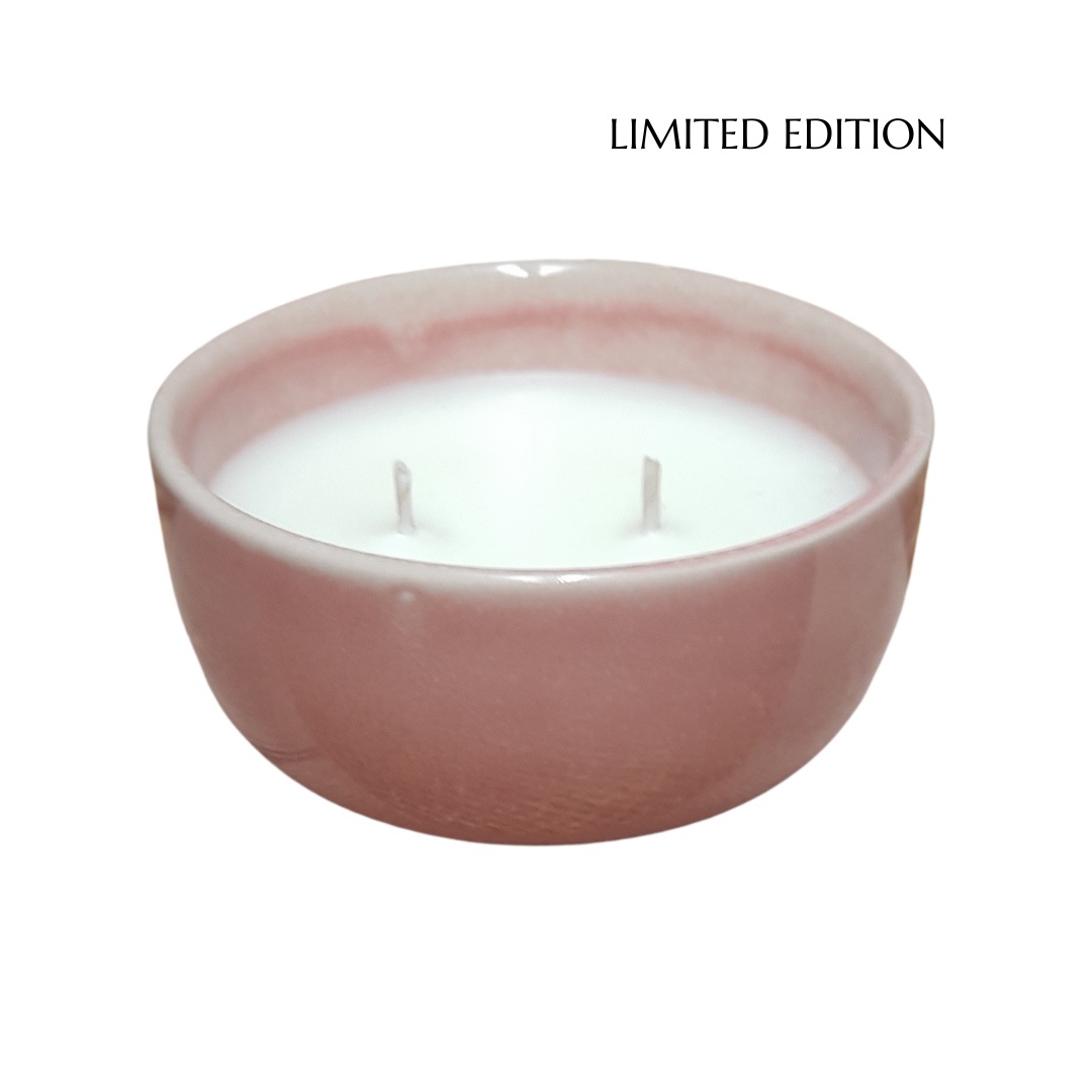 Small Damask rose and hibiscus Cocosoy wax candle